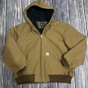 Carhartt Jacket Mens Loose Fit 2XL Full Zip Hoodie OJO140-M Brown